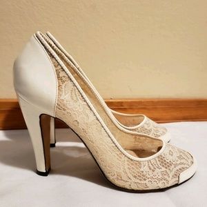 Marc Jacobs Heels Vintage Lace & Leather Pumps